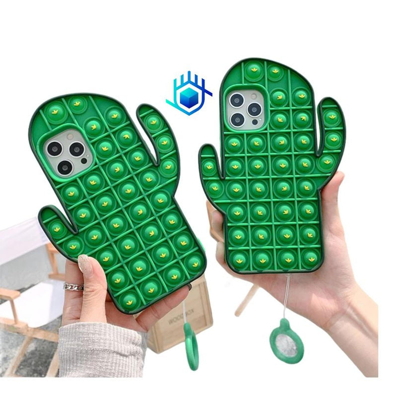 Funda Para iPhone PopIt Cactus Fidget Burbuja Juguete Mujer