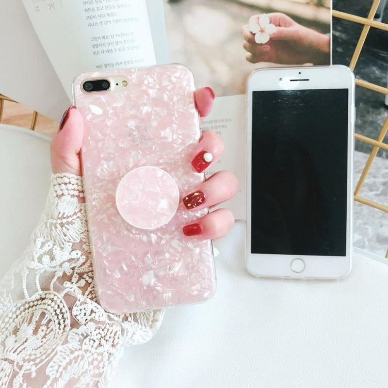Funda Compatible Con iPhone Cristal Marmol Dama Mujer Case