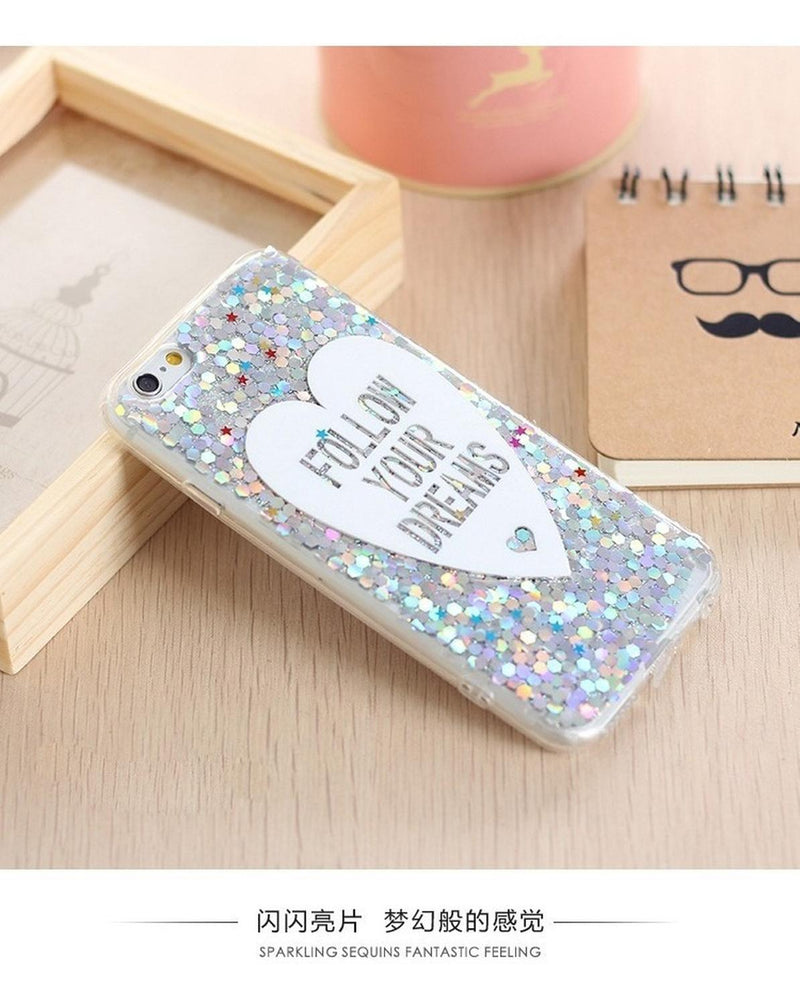 Funda Glitter Para iPhone Corazon Amor Dama Mujer Brillos 3d