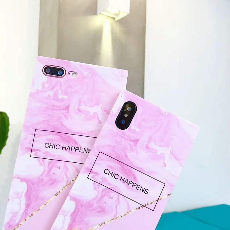 Funda Marmol Para iPhone Chic Happens Pastel Dama Mujer Moda