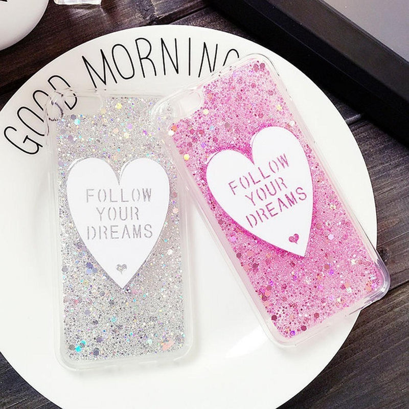 Funda Glitter Para iPhone Corazon Amor Dama Mujer Brillos 3d