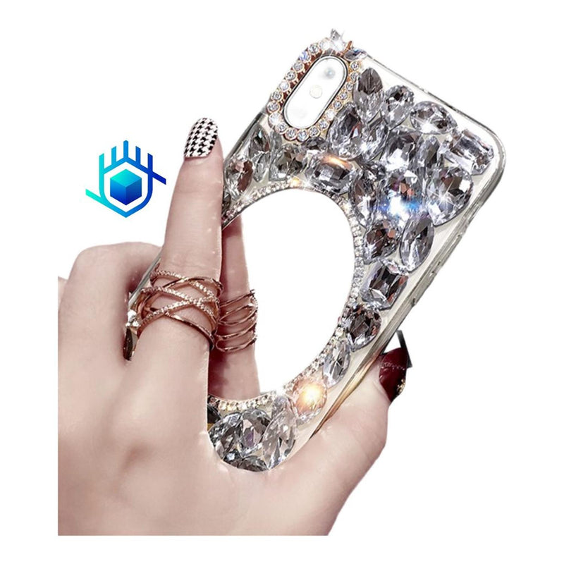 Funda Huawei Espejo Colgante Piedras Dama Lujo Diamantes