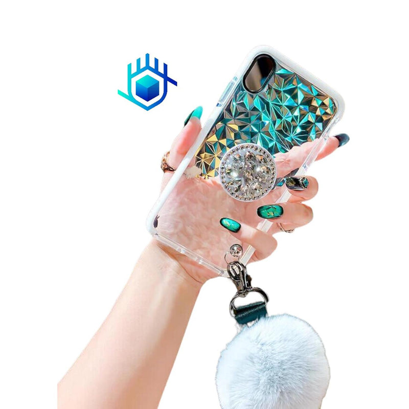 Funda Diamantes para iPhone 14 Pro Max +Mica+ Charm+ Soporte