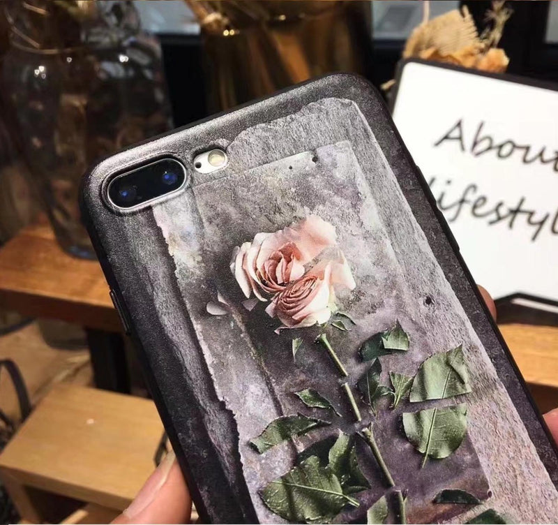 Case Protector Para iPhone Rosa Flor Retrato Hombre Mujer 3d