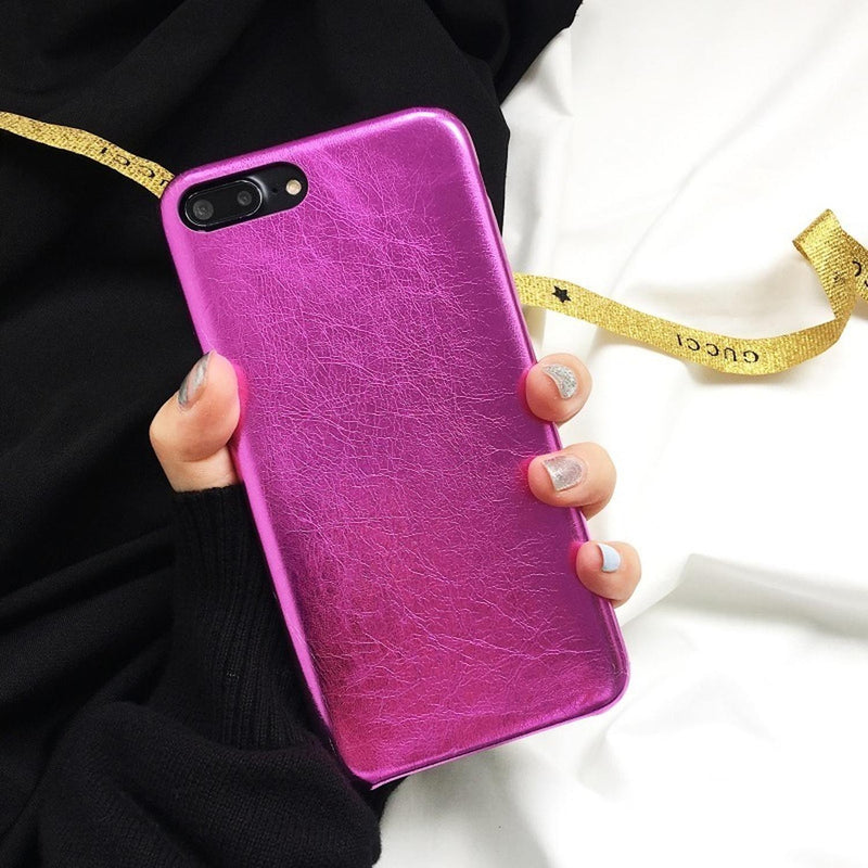 Funda Para iPhone Violeta Metalica Chic Mujer Case Elegante