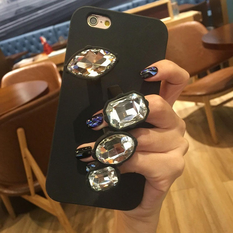 Case Para iPhone Manopla Gemas Piedras Agarradera Mujer Case