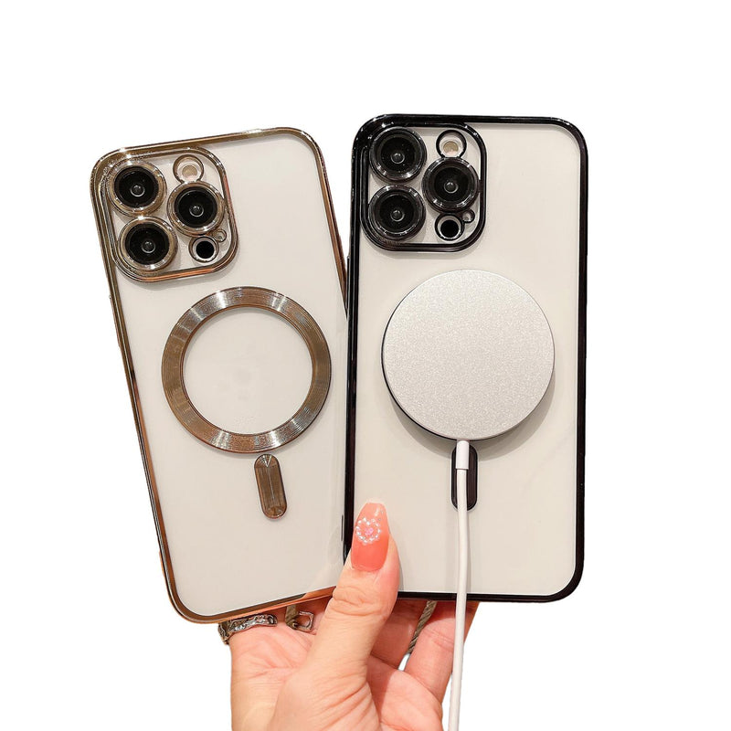 Funda Magnetica de Goma para iPhone 14 Pro Max + Mica Case