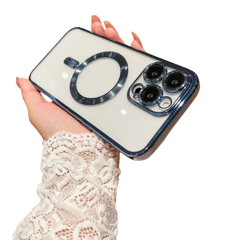 Funda Magnetica de Goma para iPhone 14 + Mica Protector Case